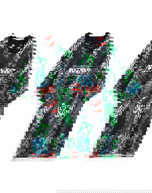 Minecraft Boys Multicoloured Creeper AOP Multi-Pack of 2 Short Sleeve Short Leg Pyjama Set