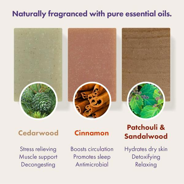 Friendly Soap Trio Gift Set - Cedarwood, Cinnamon, Patchouli & Sandalwood