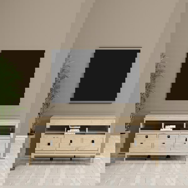 Furniture To Go Barcelona TV Unit 3 Drawers in Jackson Hickory Oak