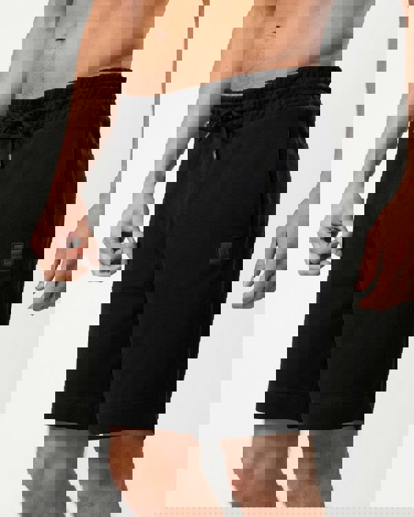 BOSS Orange Sewalk Mens Cotton-Terry Shorts With Logo Badge - Black 001