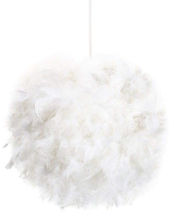 Eye-Catching and Designer Small White Feather Decorated Pendant Lighting Shade Image 1