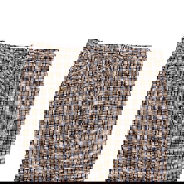 David WeJ Check Smart Trousers with Side Adjusters - Royal Cream