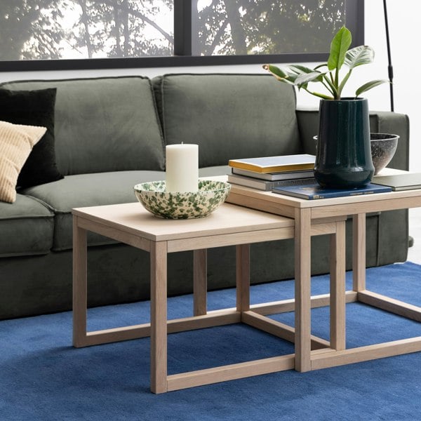 Furniture To Go Cornus Coffee Table in White Oak Set of 2