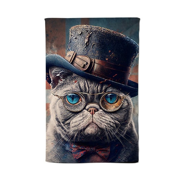 Warren Reed British Shorthair Cat Splashart Tea Towel