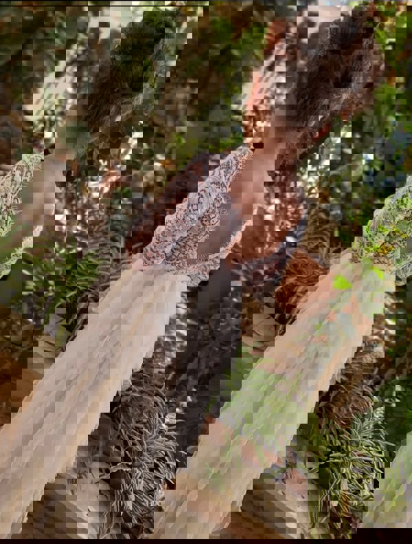 Rear detailing of the dress