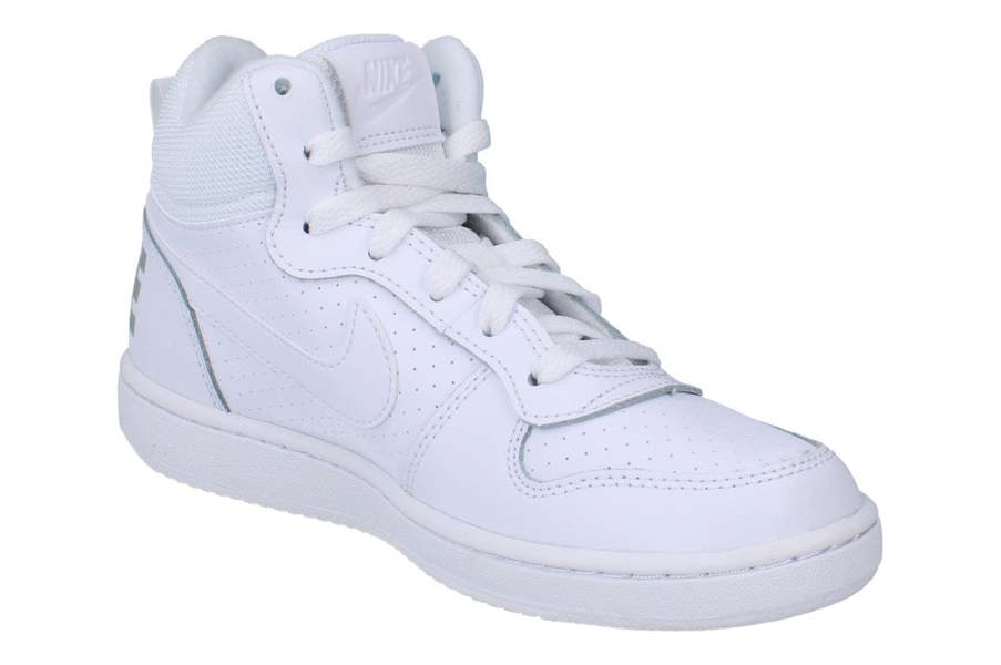 Nike Court Borough Mid Gs Trainers 839977 Sneakers Shoes  100 - White White White 100 - Photo 3