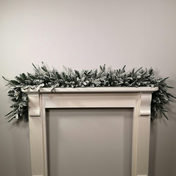 Samuel Alexander 1.8m Snow Flocked Lapland Christmas Garland with 150 Tips