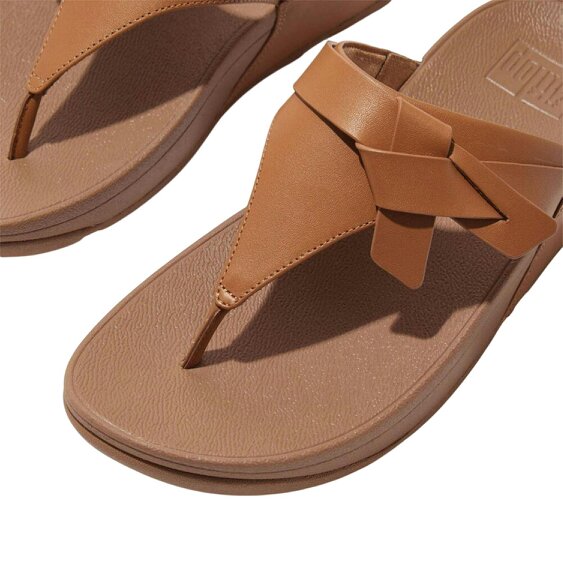 Fit Flop Womens/Ladies Leather Toe Post Knotted Sandals - Beige