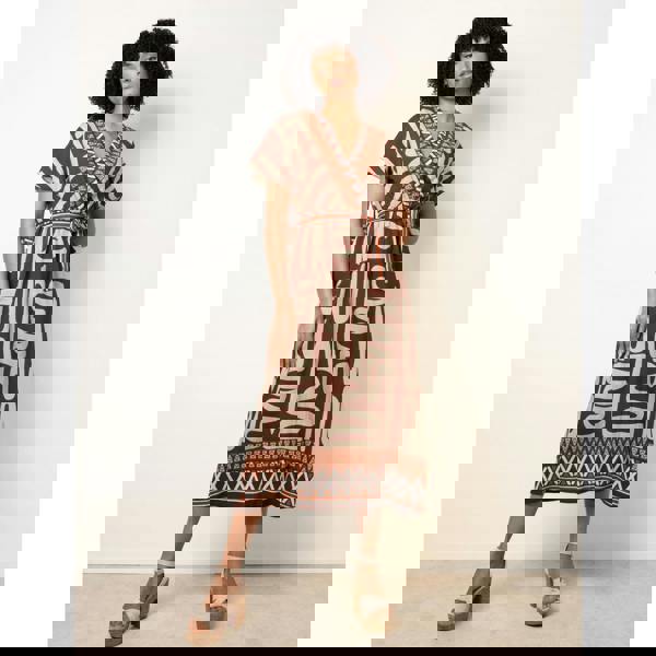 Blue Vanilla Dress With Abstract Print