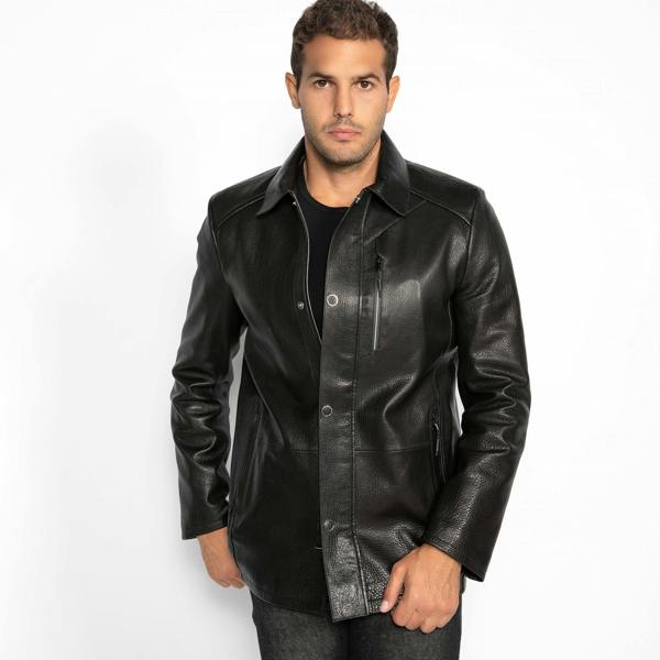 The Commander Leather Field Jacket - Premium Men's Patterned Shirt by Claudio Lugli | Bold Design, Tailored Fit, Best Printed Shirts