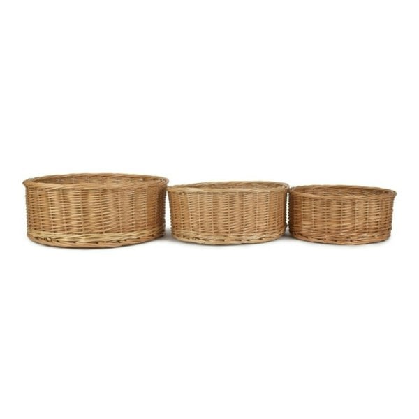 Round Straight-Sided Wicker Tray