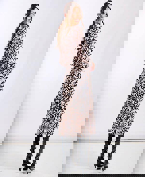 Animal Chiffon Midi Dress