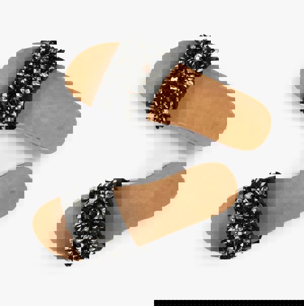 Dr Keller GLITZY Womens Slides Black