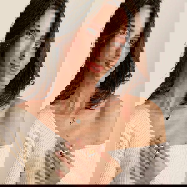 THOMAS SABO Gold Plated Figaro Charm Necklace KE2329-413-39-L45v