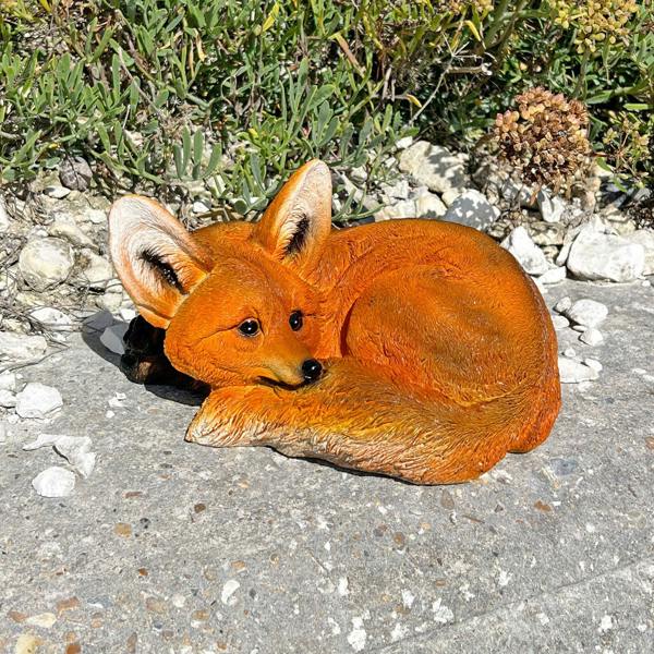 Ferncrest Trading Realistic Laying Red Fox Garden Animal Ornament