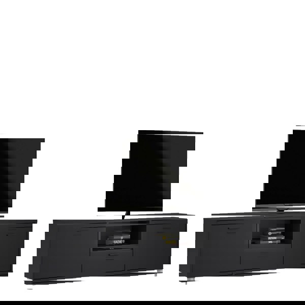 Furniture To Go Media TV Unit with 2 Doors 1 Drawer 177cm Black