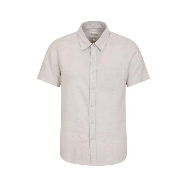 Mountain Warehouse Mens Lowe Linen Blend Shirt - Light Beige