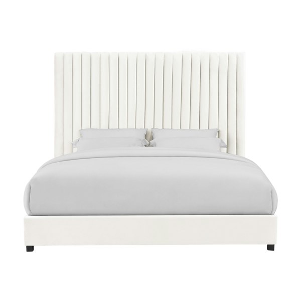 Furniture Edit Arabelle White Velvet Bed in Super King Size