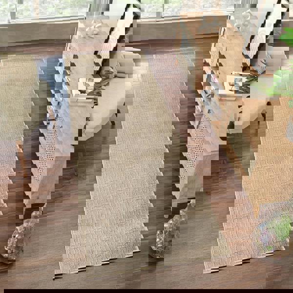 Livabliss Our Pnw Home Cascade-Modern Beige Brown Graphic High Pile Rug