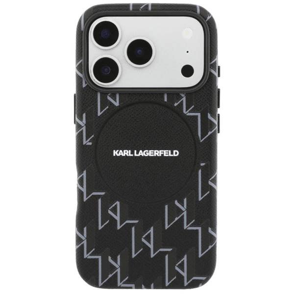 Karl Lagerfeld Monogram Logo Case with MagSafe for iPhone 17 Pro Max 6.9" Black - KLHMP17X5PGKLMCK