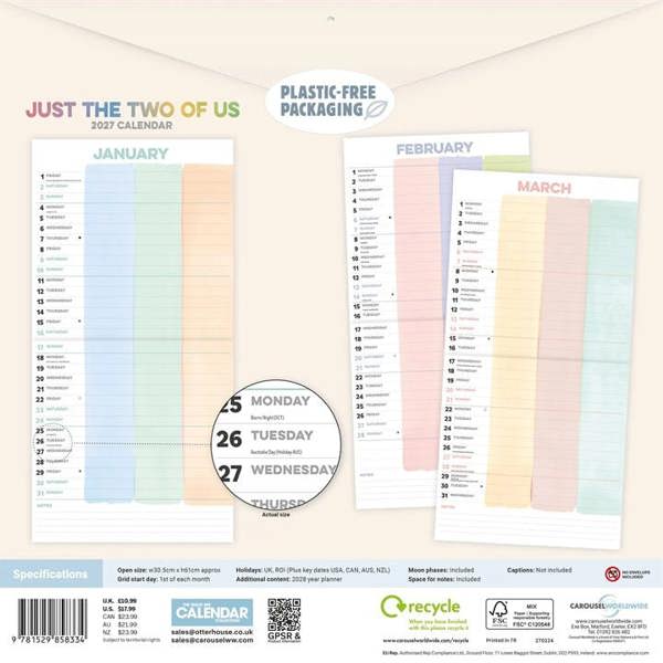 Just the Two of Us Couples Planner 2027, Couples Planners, Month To View, Family, Gift