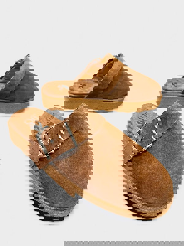 Off - White Comfort Leather Slipper Brown - Supplied FashionOff White