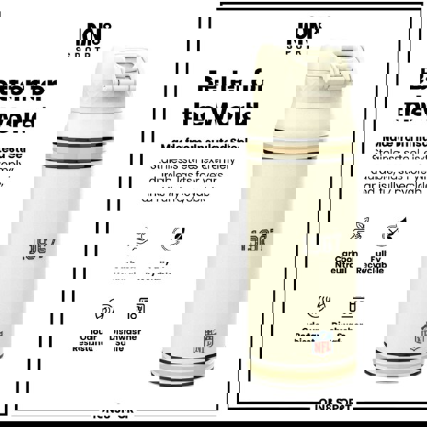 ION8 NFL x ION8 Insulated Steel Water Bottle, NFL Saints, 750ml (24oz)