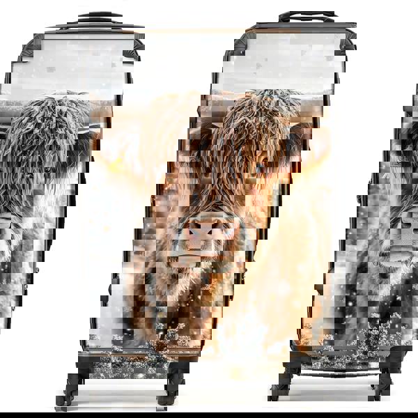 Warren Reed Wintery Highland Cow Suitcase