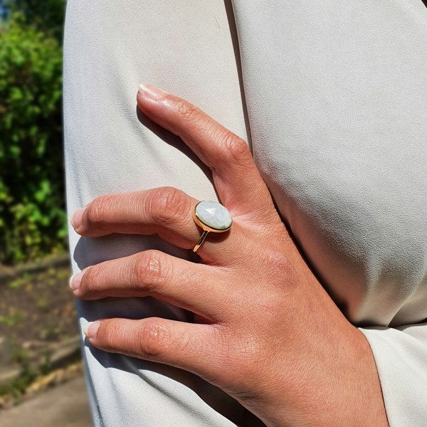 Statement Rainbow Moonstone June Birthstone Ring