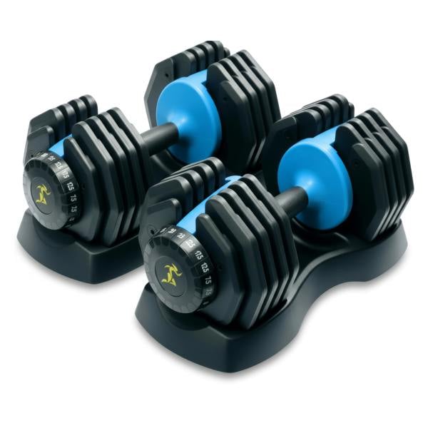 Homeology Urban25 Adjustable Smart Dumbbell 2.5kg to 25kg Pair Home Fitness Training Weights Black Blue