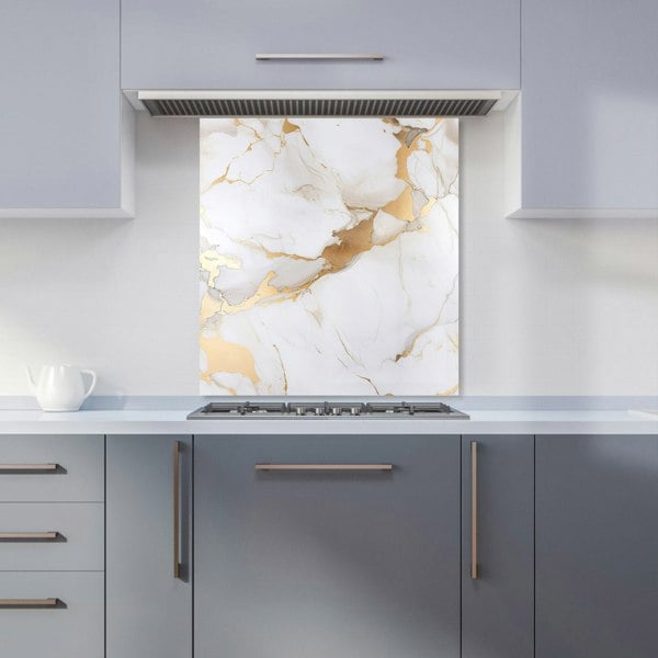 Warren Reed - Designer White Marble With Gold Kitchen Splashback