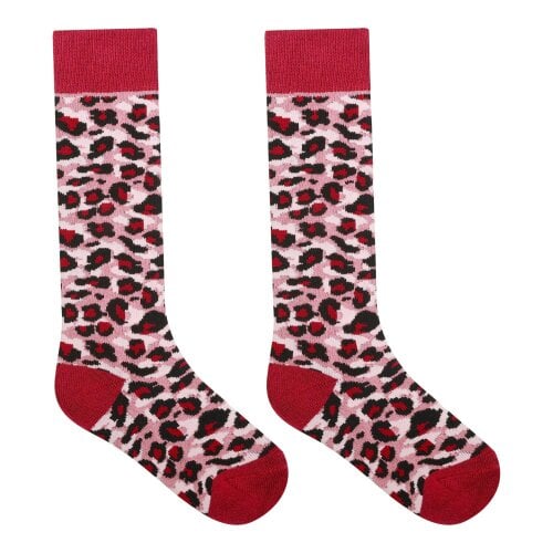 Regatta Kids Cheetah Print Ski Socks - Dusty Rose