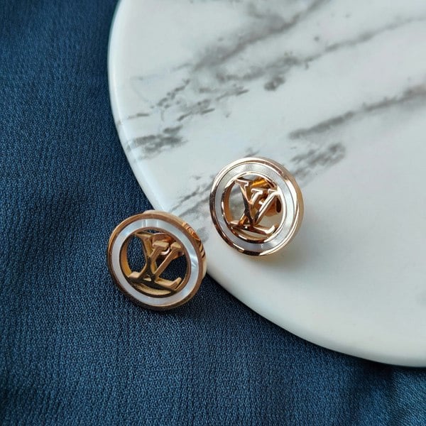 The Colourful Aura Large Round Elegant Rose Gold Plated Stud Earrings