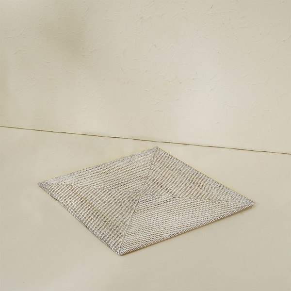 Square Rattan Placemat – 35cm | 4 Colours | Handmade Decor - Coastal Villa Homeware