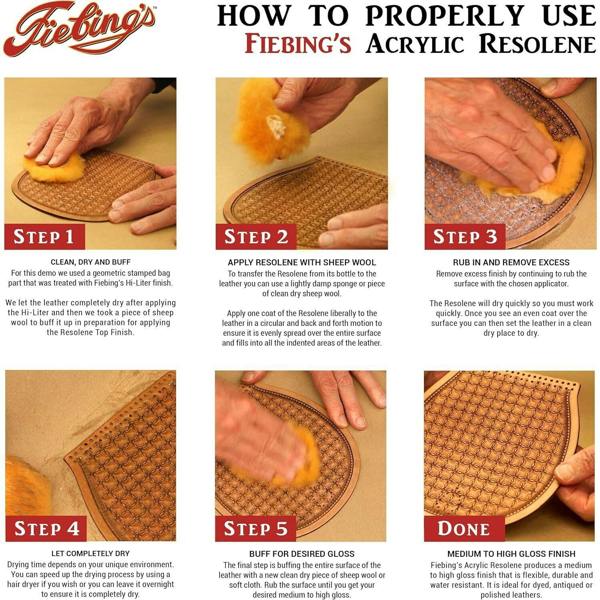 Fiebing's Resolene Finisher - Acrylic Top Coat to Seal and Protect Leather 4oz