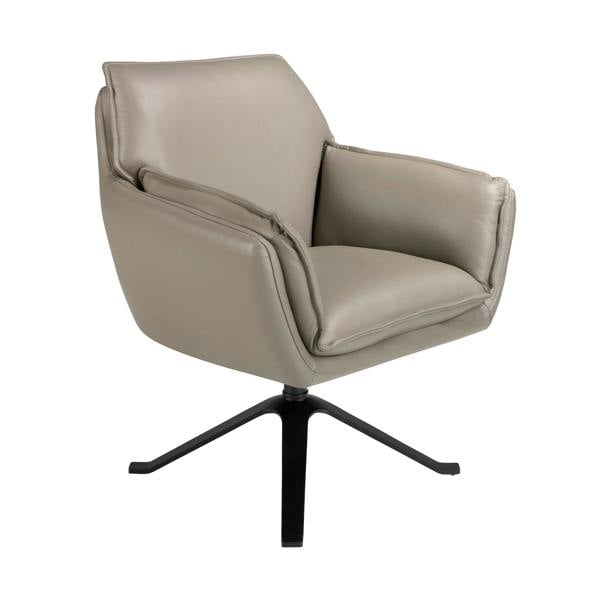 Angel Cerdá Dark grey leather swivel armchair 5125