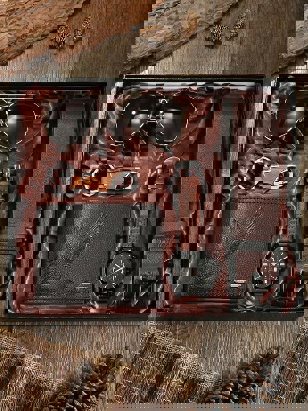 smartbies Men's 5-in-1 Luxury Gift Set: Watch, Glasses, Pen, Keychain, Belt, Purse - Perfect Gift for Men Professional & Stylish Men