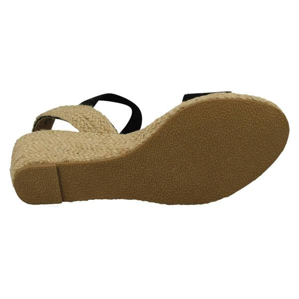Savannah Ladies Savannah Elasticated Strap Wedge Heeled Sandals F2301