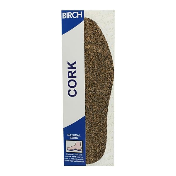 BIRCH Cork Insoles One Size - Trim to Fit Mouldable Comfort Support