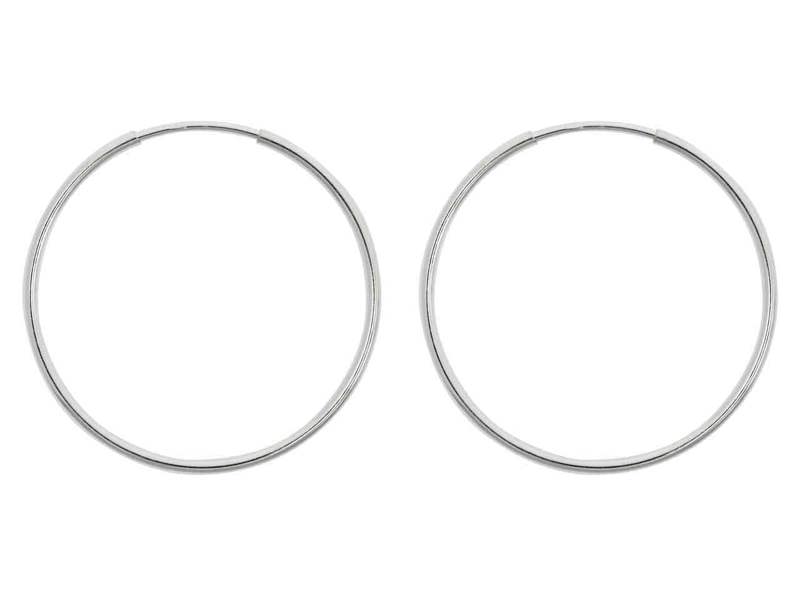 Cooksongold 925 Sterling Silver Sleeper Hoop Earrings, Pair