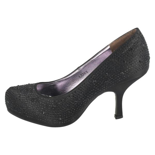 Anne Michelle Ladies Anne Michelle Satin Beaded Court Shoes