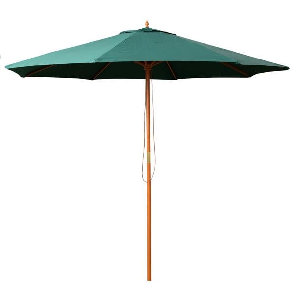 Samuel Alexander 2.7m Outdoor Wooden Garden Parasol Sun Shade with Carry Bag in Green