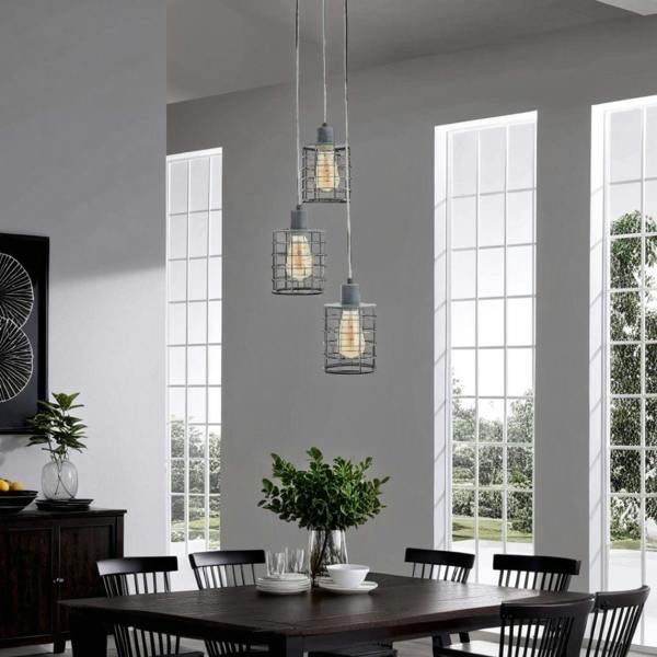 Pagazzi Lighting Keaton 3 Light Pendant Concrete Effect Ceiling Light