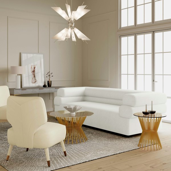 Furniture Edit Elsa Cream Velvet Sofa