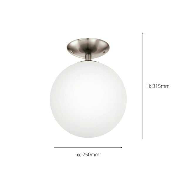 EGLO Rondo Opal And Nickel Matt Ceiling Light