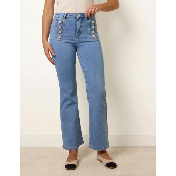 Blue Vanilla Pearl Button Detail Jeans