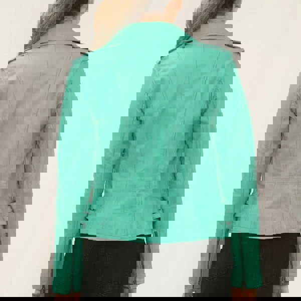 Leather Company Women's Real Lamb Nappa Leather Vintage Biker Jacket