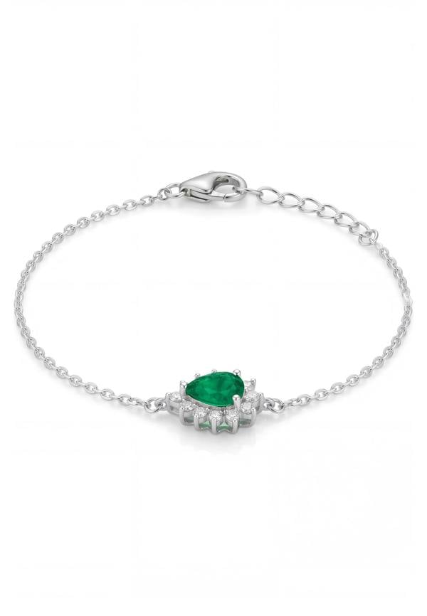 Latelita Phillippa Bracelet Emerald Silver