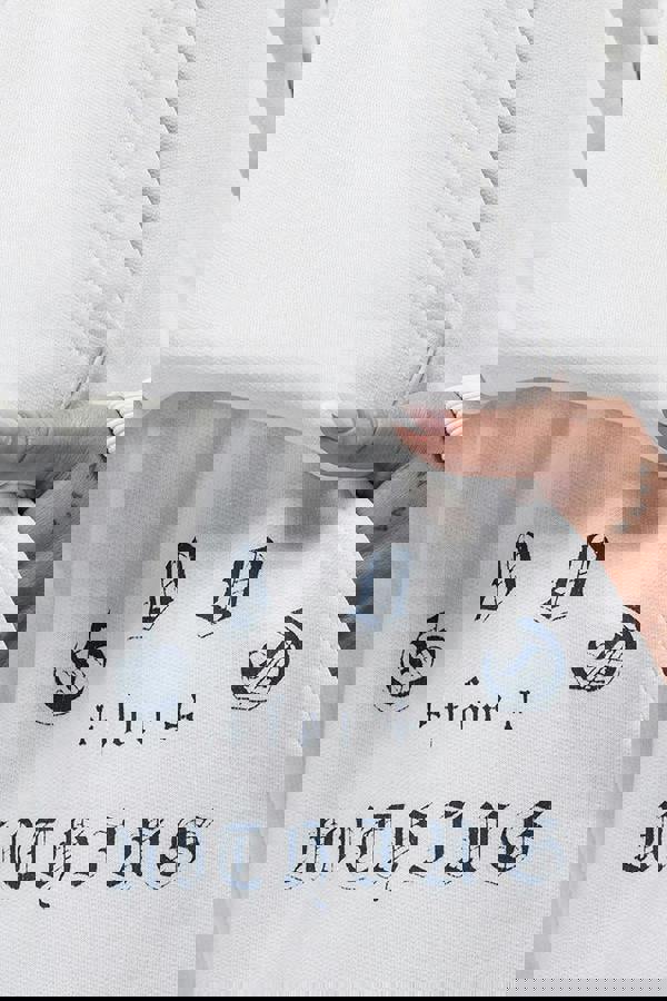 Good For Nothing White Spray Effect Relaxed Wide Leg Jogger - White Image 3