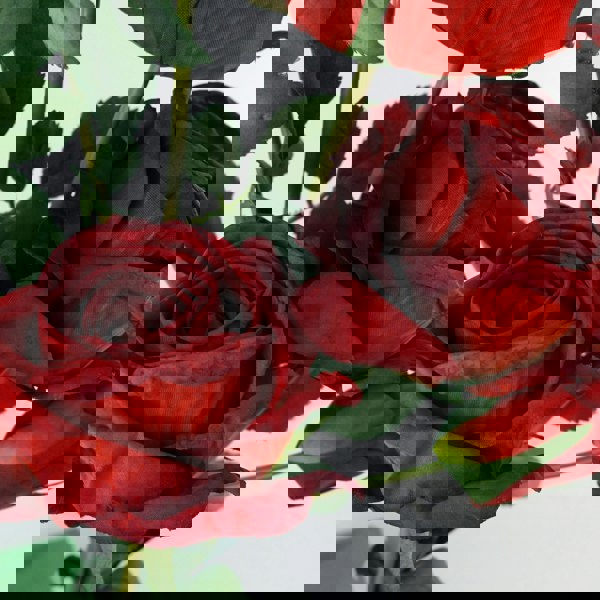 Leaf 6 x 60cm Red Rose Artificial Flower Sprays - 24 Flowers 18 Buds